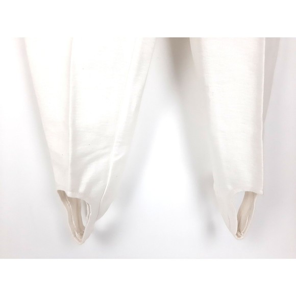 Vintage 1980s Gene Ewing White Stirrup Pants Black Scroll Design Womens Size 8 - Picture 5 of 12